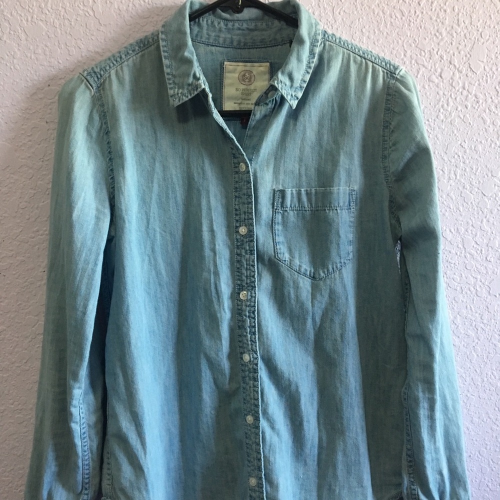So Perfect denim button down
